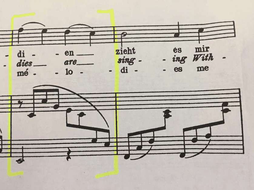 Measure highlighted in sheet music