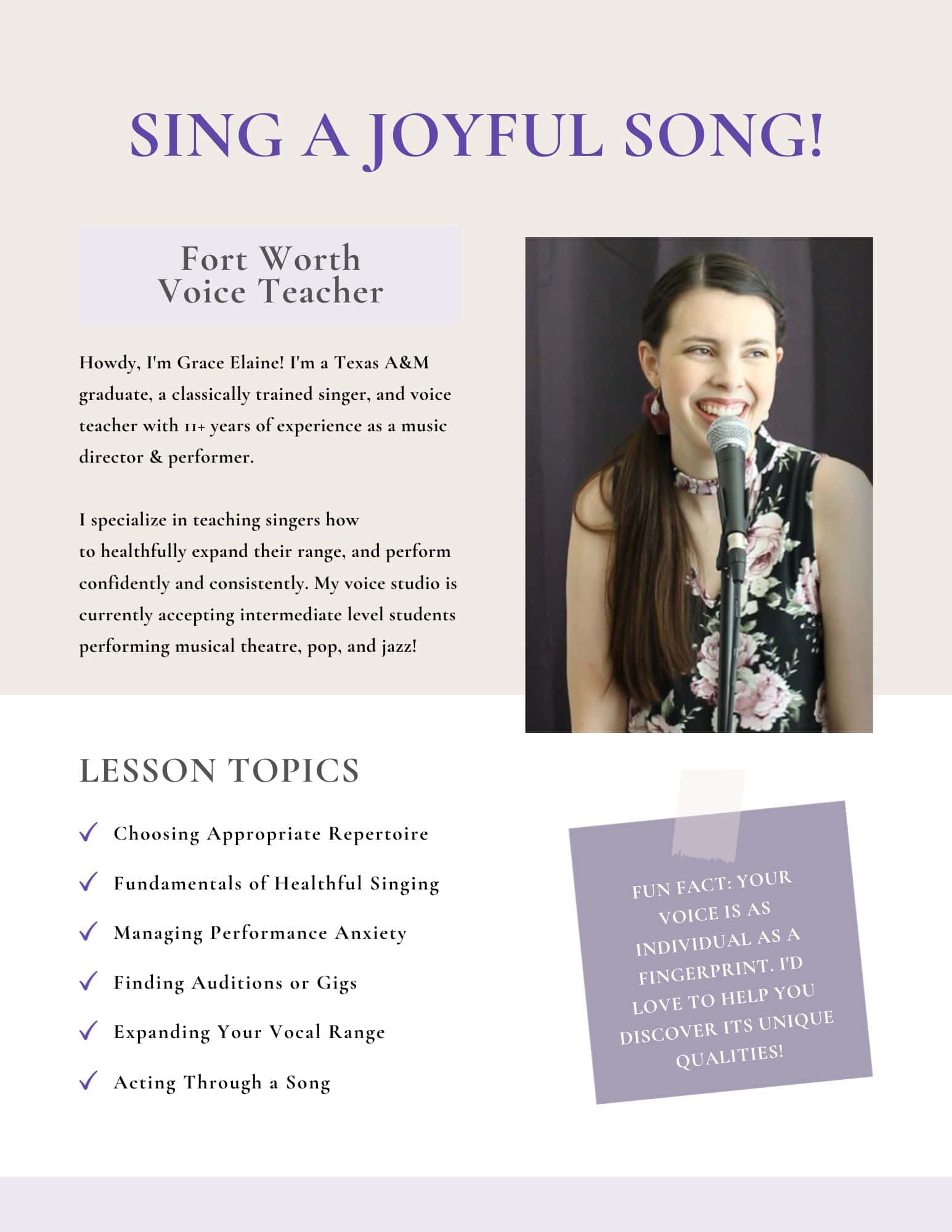 Sing With Grace Coaching Packages